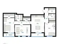 Продается 3-комн. квартира 98.9 м2 в новостройке