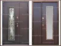 Входная дверь ДЖУЛИЯ 1100 х 2200 Антик медь  Венге со стеклом 94 мм Россия