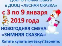 Путёвки на Новогоднюю смену в детском лагере Лесная сказка с 3 по 9 января 2019 года