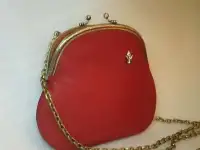 Маленькая сумочка красная кожаная Handmade