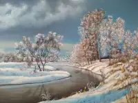 Картина Река. Весна