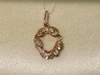 Серебряная подвеска с фианитами, позолота