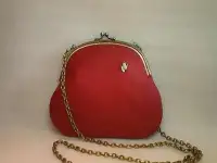 Маленькая сумочка красная кожаная Handmade, фотография 4