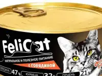 Корм консервированный мясной для кошек в ассортименте FeliCat, 290 гр.