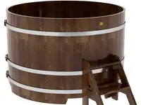 Купель для бани из сращенной лиственницы круглая d = 1,5 м