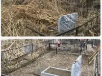 Уборка могил на кладбище в Луганске, фотография 3