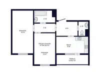 Квартира, 54,31 м², 7 эт., Курчатовский, Краснопольский пр-кт, 24, фотография 4