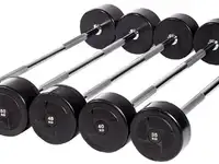 Набор прямых обрезиненных штанг profi-fit 35-55 кг, шаг 5 кг. (компл.