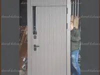 Входная дверь СТЕЛС ЗЕРКАЛО с фрамугой Капучино  Белый 110 мм Россия, фотография 2
