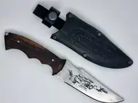 Нож с деревянной ручкой для туризма сталь охотник 1