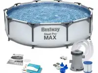 Каркасный круглый бассейн 305х76 см, 4678 л, с фильтр-насосом, Bestway