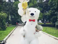 Поздравление Белого Большого Мишки, аниматор, ростовые Куклы Пенза