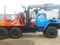 Новый лесовоз Урал с манипулятором, дизельный рядный двигатель, фотография 2