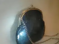 Маленькая лаковая сумочка цвета морской волны (кожа, Handmade), фотография 4