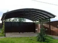 Строим навес к дому для машины