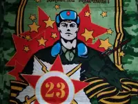 Полотенце вафельное к 23 февраля в ассортименте