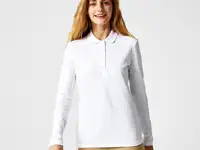 Женская приталенная рубашка-поло lacoste slim fit из эластичного хлопка
