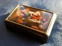 Старинная шкатулка для драгоценностей  с расписной фарфоровой накладкой. Западная Европа, середина  2-я пол. XIX в., фотография 12