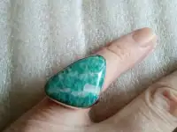 Элегантный комплект ( серьги кольцо ) АМАЗОНИТ, серебро 925, фотография 3