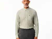 Мужская льняная рубашка lacoste в полоску