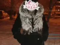 Шуба мутоновая с чернобуркой