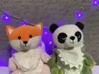 Лиса и Панда в костюмчиках