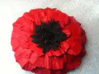 Брошь цветок Мак из кожи Handmade, фотография 2