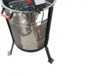 Медогонка 3-х рамочная из нержавеющей стали, Стрекоза:оборотная, с электроприводом на 12 В, с контроллер КЭК клапан нерж