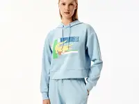 Женская короткая толстовка lacoste с капюшоном