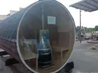 Мобильная баня бочка 3м изготовление во Владивостоке, фотография 4