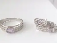 Серебряный набор с аметистом и цирконием
