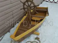 Лодка детская со штурвалом, фотография 3