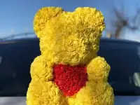Мишки из роз 40 см и подарочная коробка