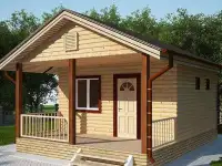 Баня 3х4 с террасой 1.5х4 из бруса под ключ