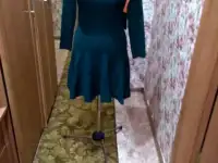 Платье вязанное зелёное