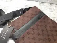 Мужская коричневая сумка GUCCI., фотография 4