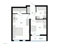 Продается 1-комн. квартира 41.7 м2 в новостройке