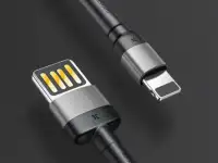 Кабель USB - Lightning 1м Baseus Cafule Special Edition - Черный/Серый, фотография 3