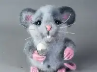 Валяная игрушка мышонок Пуня, фотография 7