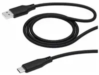 Дата-кабель deppa usb a - usb-c, 5a, 1.2м, ткань, черный