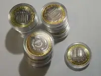 Монеты 10 рублей биметалл Карачаево-Черкесияв капсуле