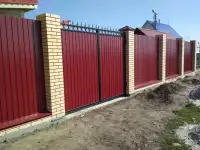Ворота распашные из профлиста. Калитки и заборы., фотография 3