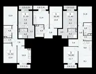 1-но комнатная квартира, 36,90 м², 3 эт., ЖК Прокшино, фотография 2