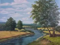 Картина Лето. Река