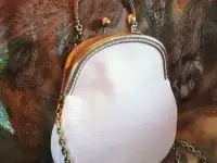 Сумка кожаная белая авторская