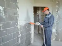 Механизированная штукатурка, Полусухая стяжка пола