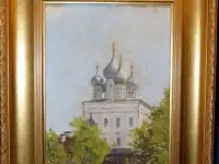 НХ картина Псков. Свято-Троицкий Собор х.м. Россия конец XIX века.