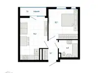 Продается 1-комн. квартира 39.9 м2 в новостройке