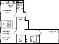 Продам 3 комнатную квартиру