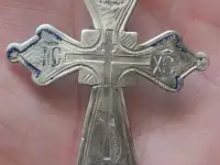 нательный серебряный крест , серебро 84 проба, 19 век